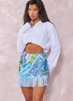 Спідниця міні з принтом на запах prettylittlething