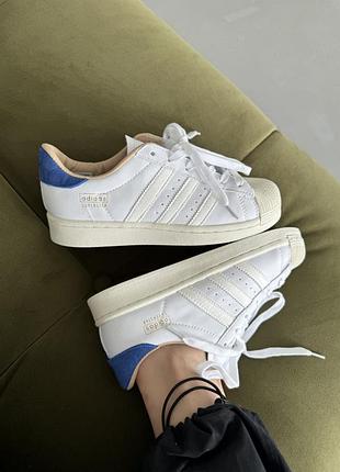 Кроссовки adidas superstar white/blue