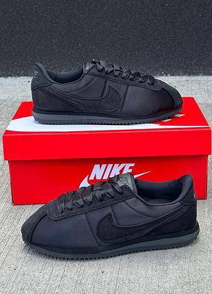 Кроссовки nike cortez triple black, кроссовки найки кортез