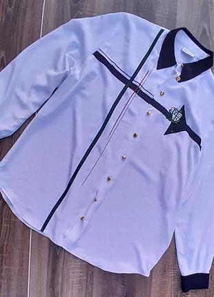 Элегантная женская блуза белого цвета, нитевичка, батал.