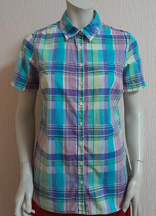 Бавовняна сорочка з короткими рукавами в різнобарвну карту tommy hilfiger