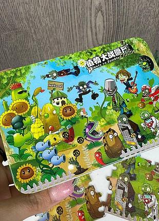 Дитячі пазли розвивальні plants vs zombies у металевій коробочці пазли рослині проти зомбі 710