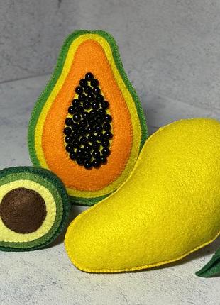 Набір екзотик,фрукти і овочі з фетру