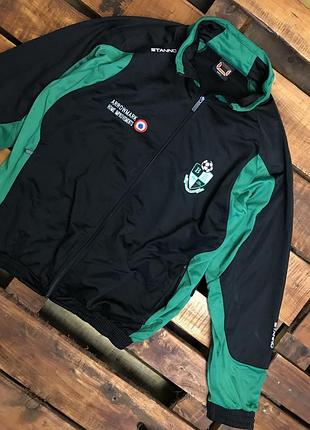 Чоловіча кофта (олімпійка) stanno (станно-тррр ідеал оригінал чорно-зелена)