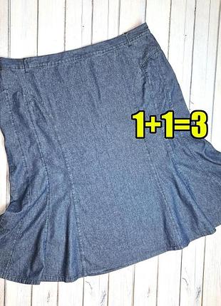 🤩1+1=3 синя джинсова спідниця міді висока посадка marks&spencer, розмір 60 - 62