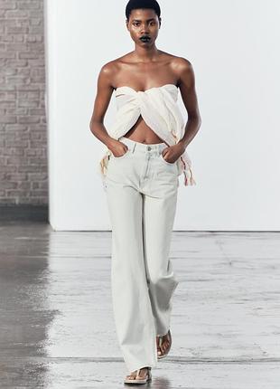 Джинси з високою посадкою wide leg  zara