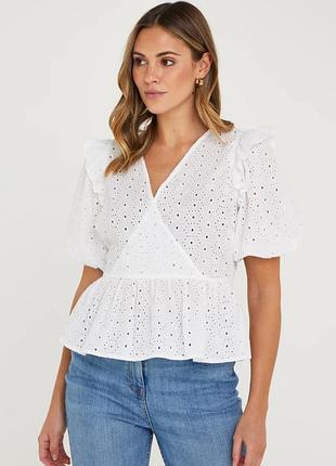 Блуза papaya из прошвы, 100% хлопок, 14 р-ру.