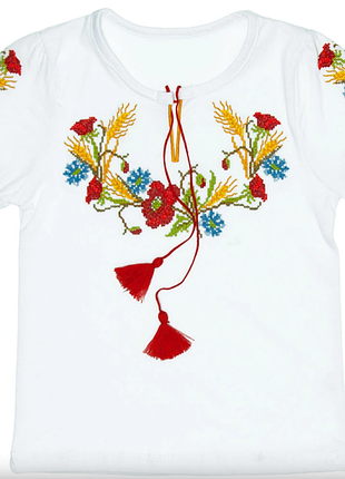 Блуза вишиванка для дівчинки "маки" 4