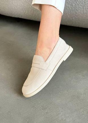 Женские лоферы из натуральной замши