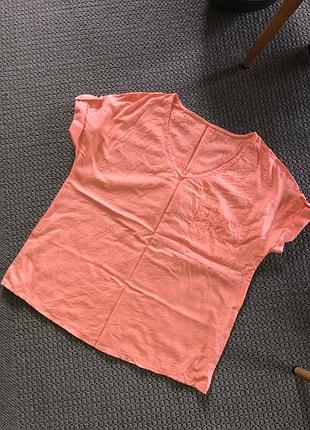 Лляна блуза футболка з коротким рукавом льняная с коротким рукавом