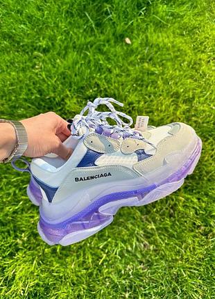 Balenciaga triple s clear sole white violet  знижка!!!