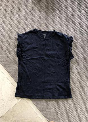 Базова футболка з рюшами бавовняна базовая хлопковая