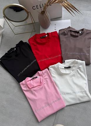 Лонгслів з камінцями «little miss millionaire”