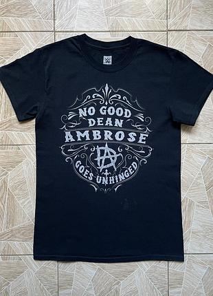 Футболка y2k vintage dean ambrose big logo wwe tee s black crew neck  wrestling hype