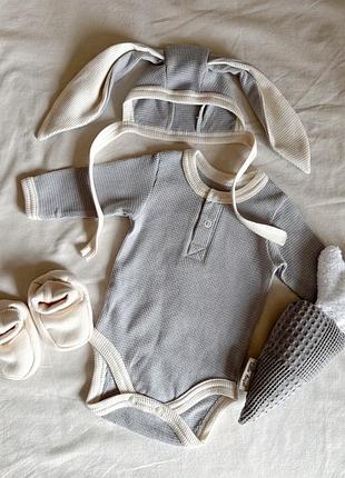 Боді з шапочкою зайчиком
