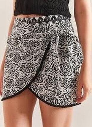 Юбка женская zara мини на запах стильная летняя