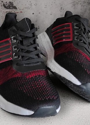 Кросівки сітка чорні з червоною весна літо, легкі