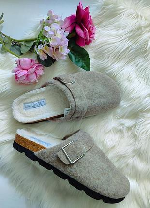Новые тапки тапочки сабо клоги с мехом primark