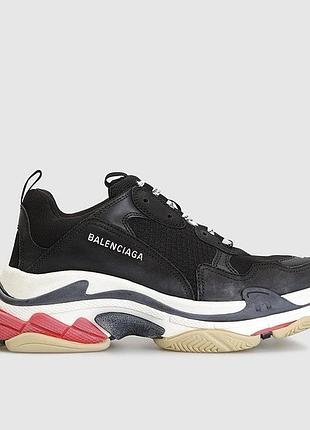 Оригінальні кросівки balenciaga triple s 2018 reissue sneakers black/white/red