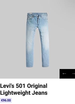 Джинси levi’s 501  w30/l322 фото