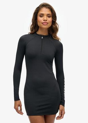 Міні-сукня bodycon з довгим рукавом чорна стильна сукня superdry