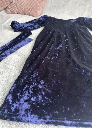 Синя велюрова сукня 6