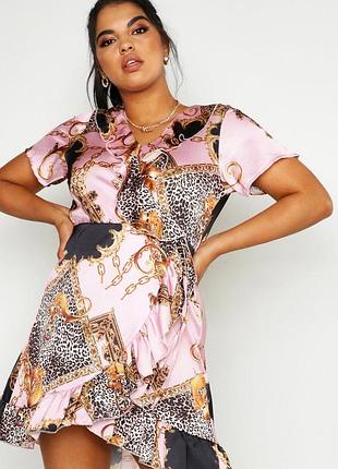 Новое актуальное платье с имитацией запаха от boohoo.