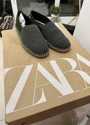 Мокасини чоловічі 45р zara колір хакі2 фото