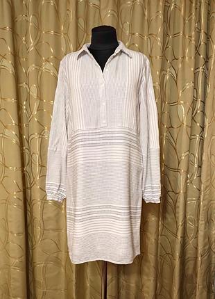 Брендовое вискозное платье миди рубашка
