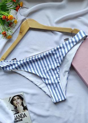 Низ купальника плавки жіночі бікіні в смужку трусики для купання роздільний купальник блакитний білий