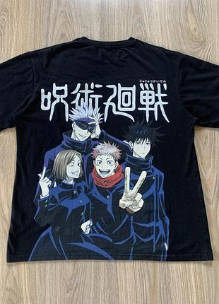 Чоловіча бавовняна футболка з аніме принтом pull&bear