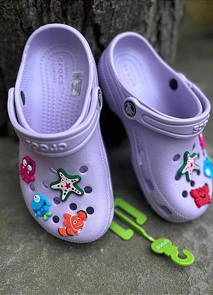 Дитячі крокси сабо crocs classic kids lavender усі розміри у наявності crocs classic kids