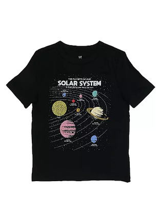 Gap футболка детская подростковая short sleeve graphic t-shirt black