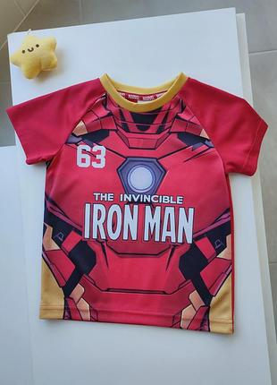 ⚽ футболка marvel на 3-4 года железный человек