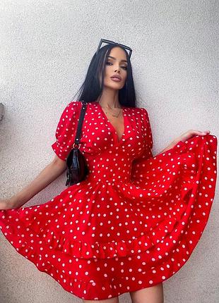 Платье в горошек летнее
