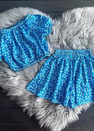 Комплект для девочки (шорты -юбка+топ)