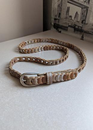 Ремень ремешок (100) из натуральной кожи 
женский плетеный универсальность размера