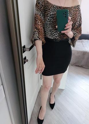 Плаття сукня міні  з об'ємними рукавами animal принт тигрове