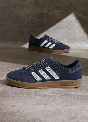 Замшеві сині чоловічі кросівки adidas x clot gazelle by ec 40-41-42 розмір