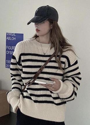 Якісний теплий светр в смужку m&s collection