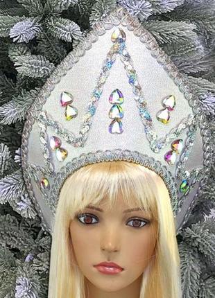 Костюм снегурочка снежная королева снежинка кокошник1 фото