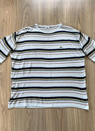 Мужская винтажная футболка в полоску lacoste