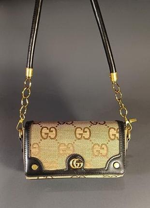 Женская сумка gucci ophidia gg supreme monogram horsebit 1955 новая мини кросс-боди клатч ip016