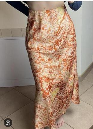 Атласна спідниця міді в білизняному стилі shein