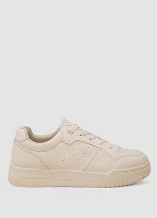 Кеды женские однотонные, цвет бежевый, 248rad130