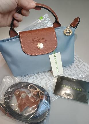 Сумка longchamp mini серый/ джинс
полный комплект