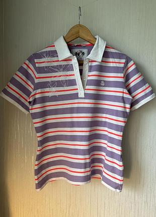 Футболка поло у смужку приталена  brax golf