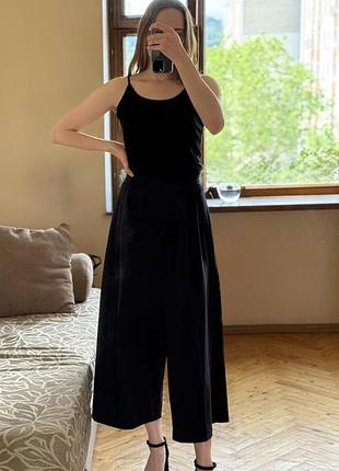 Сині кюлоти жіночі (широкі вкорочені брюки) anuva розмір 40