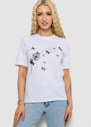 Футболка жіноча з принтом колір білий