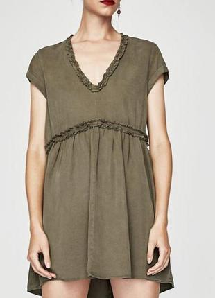 Платье беби долл из денима zara